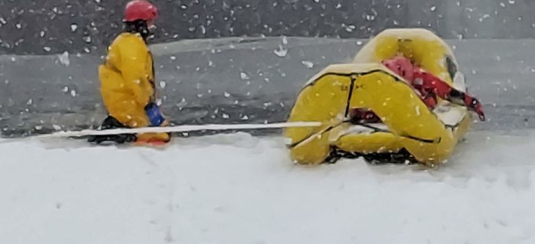 Ipswich Fire Takes a Plunge for Ice Rescue Training